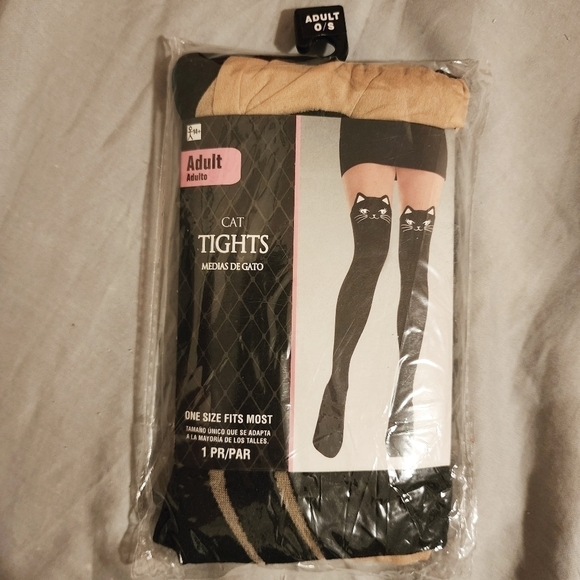 NWT Black & Nude Cat Tights Women's One Size Fits Most Standard Halloween New - Picture 1 of 6